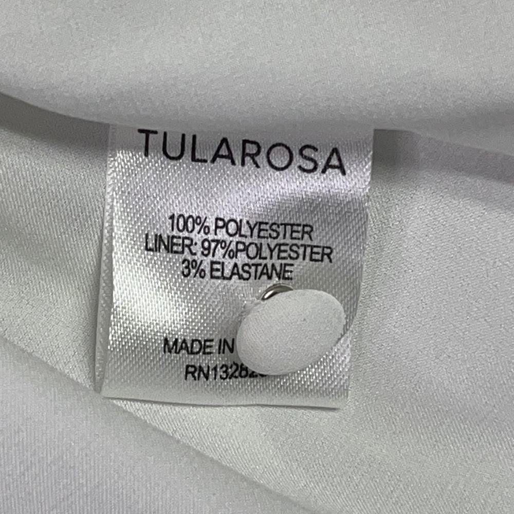 Tularosa White Sleeveless Tie Neck Lace Trim Fit & Flare Dress Women's Small - Picture 10 of 11